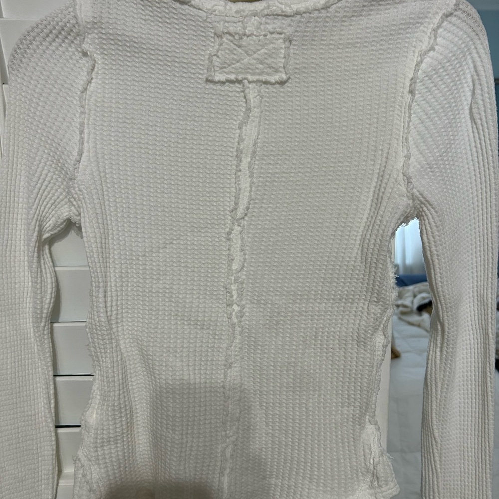 We The Free white Waffle Knit Top - Picture 3 of 9